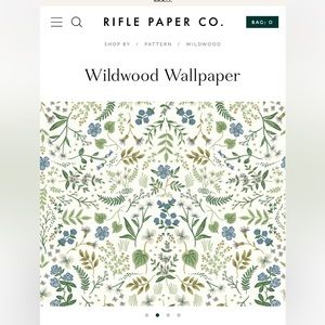 Rifle Paper Co Wallpaper - Wildwood (Blue/Green)